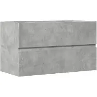 vidaXL Armoire sous lavabo gris béton 90x38,5x45 cm Bois composite