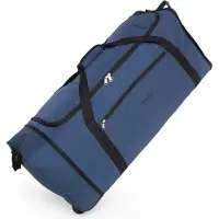 Hauptstadtkoffer blnbag M4 - Grand sac de voyage à roulettes XL avec 2 roulettes, sac à roulettes léger et pliable Travel Bag XXL bagages valise sac de voyage à roulettes 90L,bleu foncé