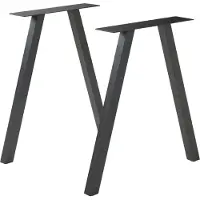 En.casa Support de table, set de 2 'Heustreu' pour table à manger bureau acier 72 x 70 cm noir