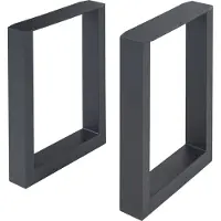 En.casa Piètement de table 'Makers' set de 2 pour table d'appoint Table basse acier 43x30 cm Noir