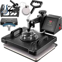 Vevor Presse à transfert 5 en 1 - Machine multifonctionnelle Heat Press (38 x 30 cm) pour T-shirts, tasses, chapeaux et assiettes - Machine à transfert de chaleur