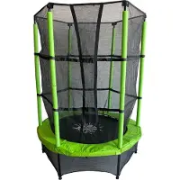 Rijoka Kinder Trampolin mit Sicherheitsnetz - Ø140 x 180cm - Trampoline pour enfants intérieur et extérieur