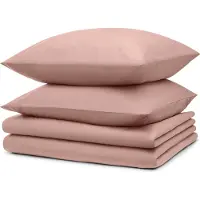 Blumtal literie 2x 135x200cm + 2x taies d'oreiller 80x80cm - Microfibre Bed Sheets 135x200cm - 4 paires de draps rose