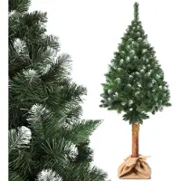Kadax Sapin de Noël artificiel sur un tronc 160 cm, pin Sapin O env. 70 cm avec couche de neige