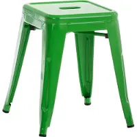 CLP Tabouret Armin en métal, charge maximale de 200 kg, empilable, vert