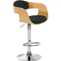 CLP Tabouret de bar Kingston en similicuir, pivotant et réglable en hauteur, noyer/noir