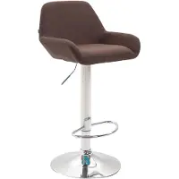 CLP Tabouret de bar Braga Tissu pivotant et réglable en hauteur,marron chromé