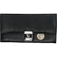 Alassio Porte-revue pour serveur, en cuir nappa, noir