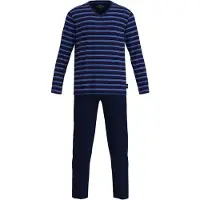 Götzburg Pyjama long bleu marine / azur / bleu pastel / rouge carmin