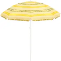 Mica Decorations Stripe Parasol de plage - H180 x Ø160 cm - Jaune