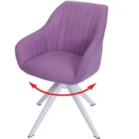 Mendler Chaise de salle à manger HWC-K27, chaise de cuisine avec accoudoirs, pivotante tissu/textile violet
