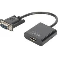 Digitus DA-70473 Convertisseur VGA vers HDMI et audio Full HD 15 cm