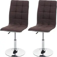 Mendler 2x chaise de salle à manger HWC-C41, chaise de cuisine, tissu/textile brun