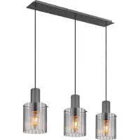 Globo Lighting Suspension 3 lumières Tulivar Design Smoke Glass