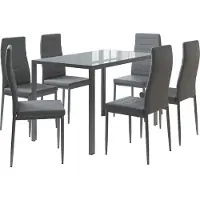 Vicco Ensemble de table à manger Grand Gris 120x75cm ensemble de 6 étagères, Model 40761