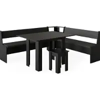 Vicco Groupe de banquettes d'angle Roman Noir 210x180cm avec table, Model 40266
