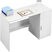 Vevor petit bureau avec tiroir, bureau pour chambre à coucher, table de travail simple en bois pour dessiner, lire