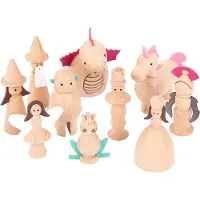 TickiT Figures de fantaisie en bois - set de jouets magiques 10 pièces