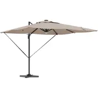 vidaXL Roma Parasol Taupe 286 x 284 x 270 cm Aluminium et polyester