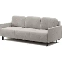 Selsey Hamiel - Canapé 3 places avec coffre de lit, housse en velours côtelé beige clair, 212 cm