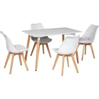 Happy Garden Ensemble table rectangulaire 120cm PIA et 4 chaises NORA blanc