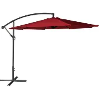 Happy Garden Parasol déporté OAHU rond 3,50m de diamètre rouge