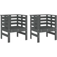 vidaXL Chaises de jardin 2 pcs. Gris 61,5x53x71 cm Pin massif