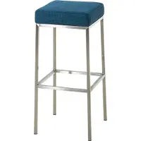 CLP Tabouret de bar Montreal : assise et structure rembourrées en tissu, repose-pieds, couleur de la structure : acier inoxydable