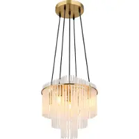 Globo Lighting Lustre, lampe à suspendre, tiges de verre opales, or, H 120 cm