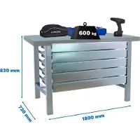 Simonwork (bancos De Trabajo) Etabli Simonwork Bt6 Metal 5box 1800x735 Gris Gris 830x1800x730 -