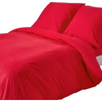 Homescapes Literie rouge densité 200 fils, 150 x 200 cm
