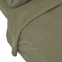 Homescapes Drap de lit en lin, 240 x 275 cm, vert olive