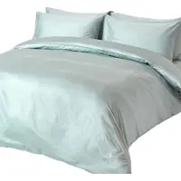Homescapes Bio linge de lit duck egg blue, 260 x 220 cm