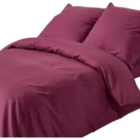 Homescapes Literie bordeaux prune densité de fil 200, 150 x 200 cm