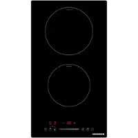 Heinner HBHI-M2ZBSTC Table de cuisson à induction encastrable, 2 zones de cuisson,tactile, minuterie, verre noir