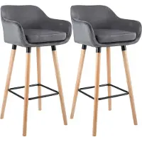 CLP lot de 2 tabourets de bar Grant velours