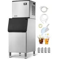 Vevor Machine à Glaçons Rendement 181,4 kg/24 h avec Grand Bac de Stockage de 136 kg