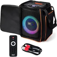 Pyle Boîte à musique , haut-parleur Bluetooth, boîte de fête, boîte de son 100W de puissance, basses riches et aigus clairs, haut-parleur DJ avec lumière LED de fête