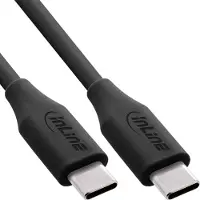 InLine Câble USB 2.0, USB-C Câble de charge rapide 100W, Black Cookie, noir 2m