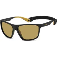 Polaroid Lunettes de soleil pour homme PLD 7040/S Noir mat et jaune 59/14/140