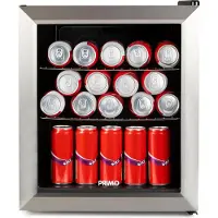 Primo PR194BC Réfrigérateur à boissons - Minibar - Mini réfrigérateur - Porte vitrée - Pose libre - 46L - C - Noir