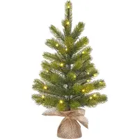 Black Box Trees Nagoya Arbre de Noël artificiel en jute avec éclairage LED - H60 x Ø44 cm - Vert