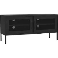 vidaXL Armoire TV noire 105x35x50 cm Acier