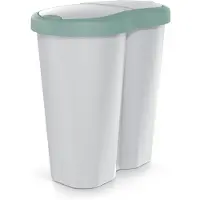 Prosperplast Corbeille à déchets Compacta R Duo vert/aschmir capacité 40L un compartiment deux couvercles NDRF40-5575C_427C