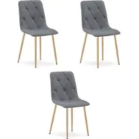 Leobert Chaise LIBRA - tissu gris foncé/pieds en bois x 3