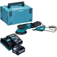 Makita BO 002 CGD101 Ponceuse excentrique sans fil 40 V max. 150 mm 5,0 mm Course Brushless + 1x batterie 2,5 Ah + chargeur + Makpac