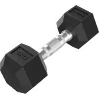 Tunturi Platinum Hexa Haltère - Caoutchouc - 1x 6kg - Noir