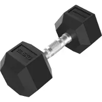Tunturi Platinum Hexa Haltère - Caoutchouc - 1x 12,5kg - Noir