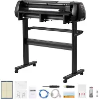 Vevor Découpeuse vinyle avec largeur d'alimentation max. de 87 cm & double lame & indicateur LED, kit de découpe vinyle avec logiciel Signmaster, compatible avec Windows et macOS