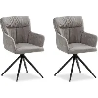 Homestyle4u Chaise de Salle à Manger Lot de 2 Moderne Tissu Lin Gris Design Chaises de Cuisine Chaises pas Cher Fauteuils Rembourrée